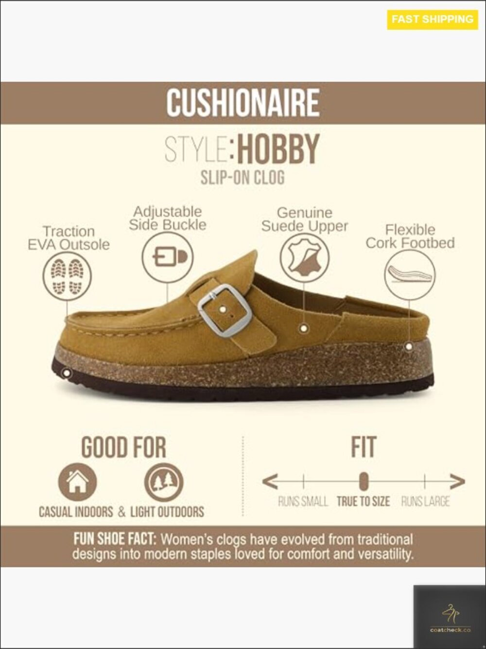 Genuine Leather Suede Mule Clogs with Cork Footbed Buckle Strap Comfort - Picture 4 of 7